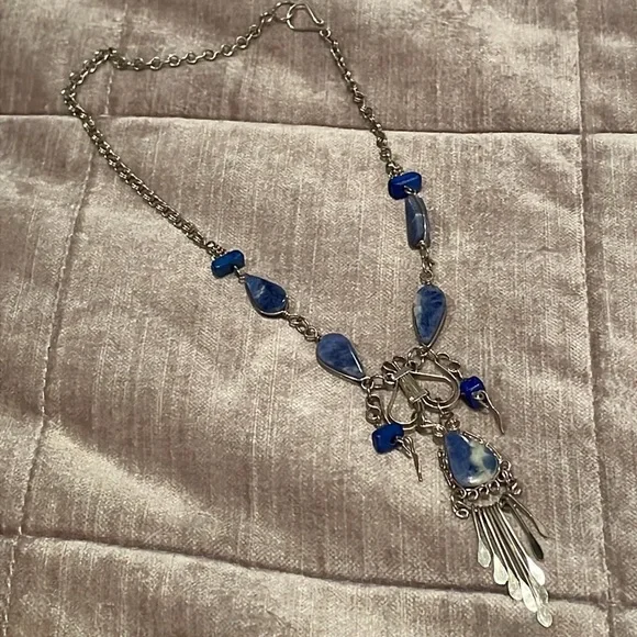 Southwestern Natural Blue Gemstone Necklace - Picture 2 of 8
